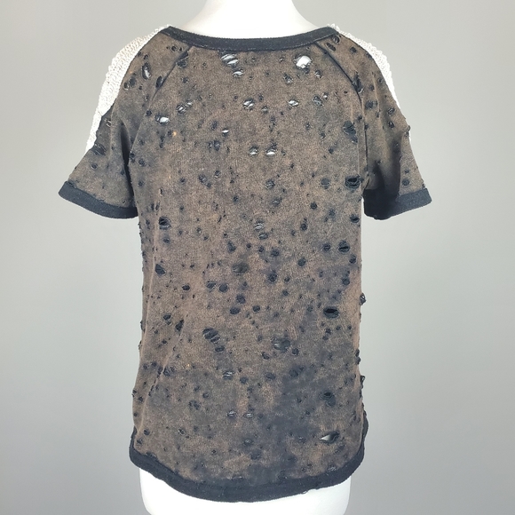 Hayden Distressed Crochet Detail Top - Picture 4 of 7